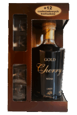 Likier Wiśniowy Gold Cherry 0,7 etui+12 czekoladowych kieliszków