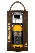 whisky timberman 6yo 0 7 w drewnianej skrzynce z kieliszkiem